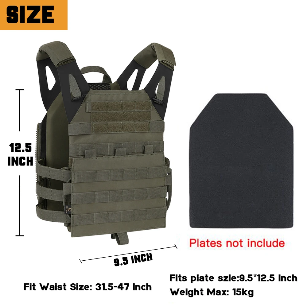 KRYDEX JPC 2 chaleco portaplacas táctico MOLLE con mochila Zip-on - imagen 5