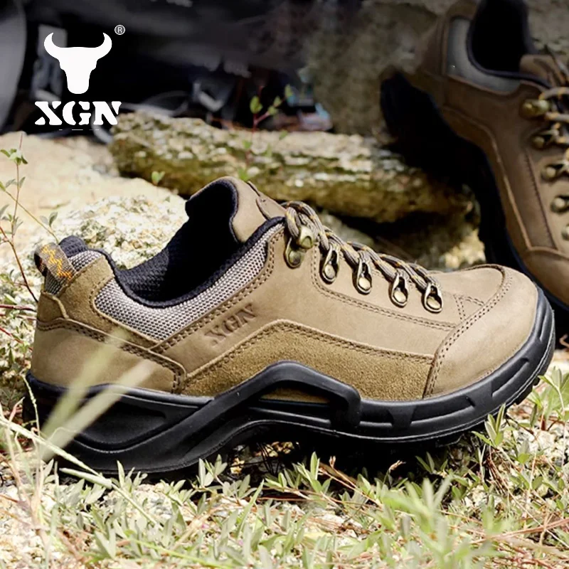 XGN Botas de Senderismo Impermeables Cuero Vaca Hombre Mujer - imagen 3