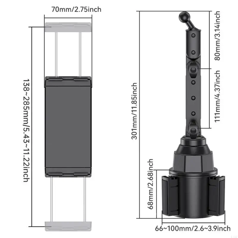 Soporte para tablet en coche ajustable con base universal de vasos - imagen 5