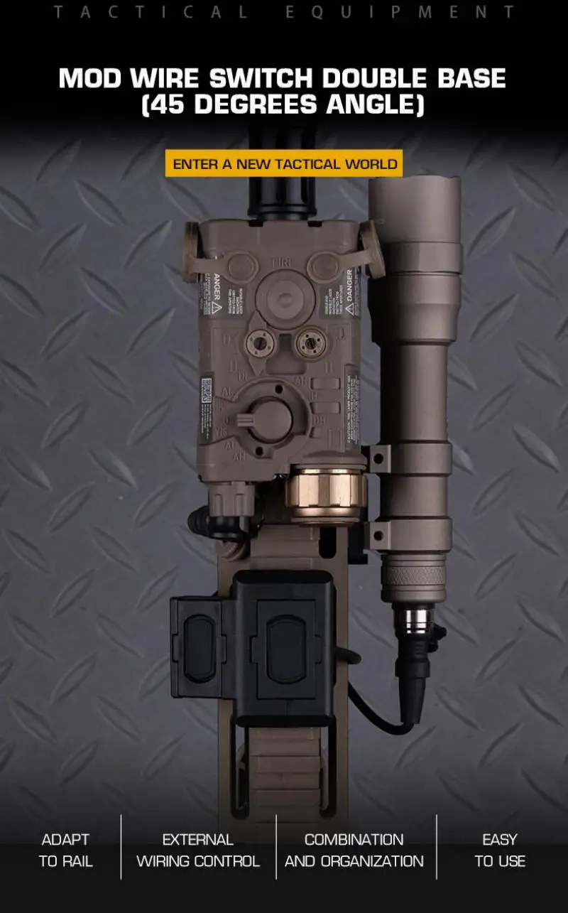 Base Doble POSEIDON DEFENSE (Ángulo de 45 Grados) Compatible con Interruptor de Cable MOD