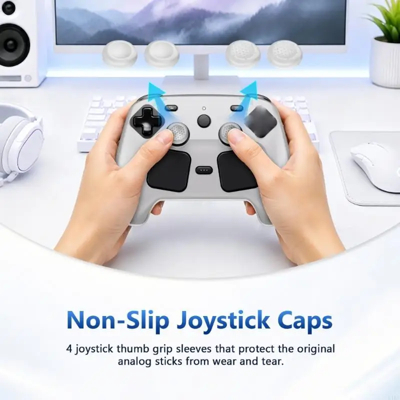 Controlador inalámbrico con funda de silicona antiarañazos para juegos