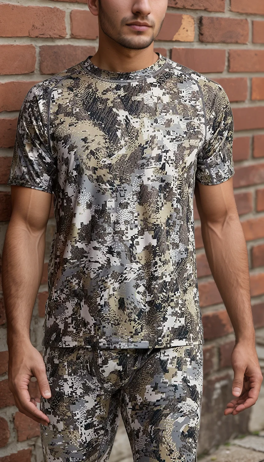 Ainfad Camiseta táctica camuflaje secado rápido manga corta hombre - imagen 4