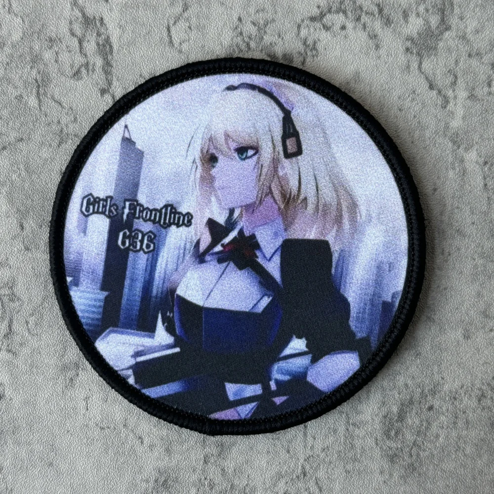 Parche velcro chica anime azul – Insignia moral para mochila o uniforme - imagen 5