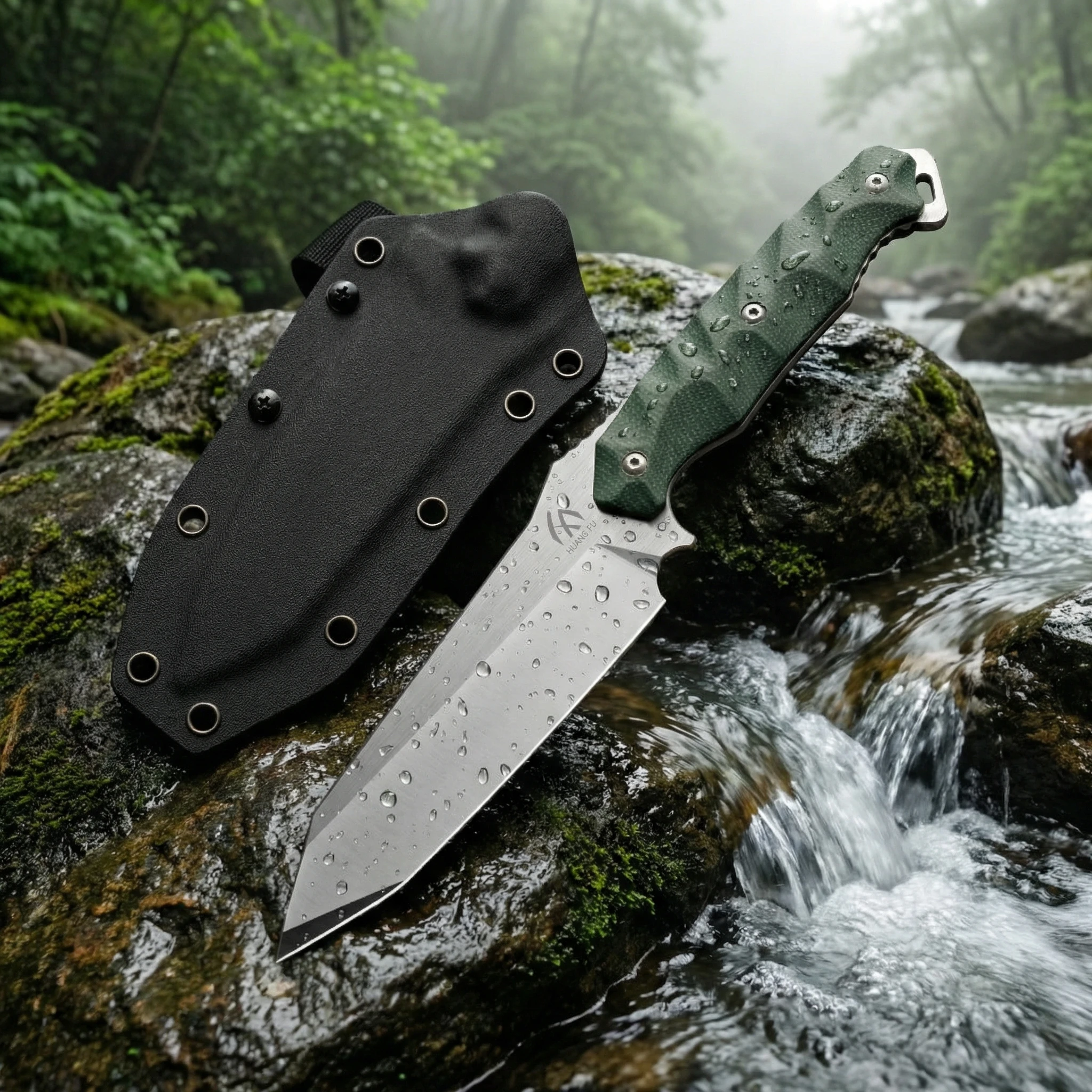 Cuchillo táctico de hoja fija en acero para exterior y emergencia - imagen 2