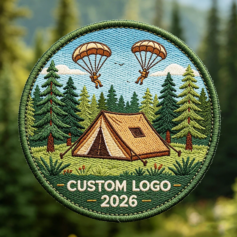 Parche personalizado con logo y acabado bordado/estampado