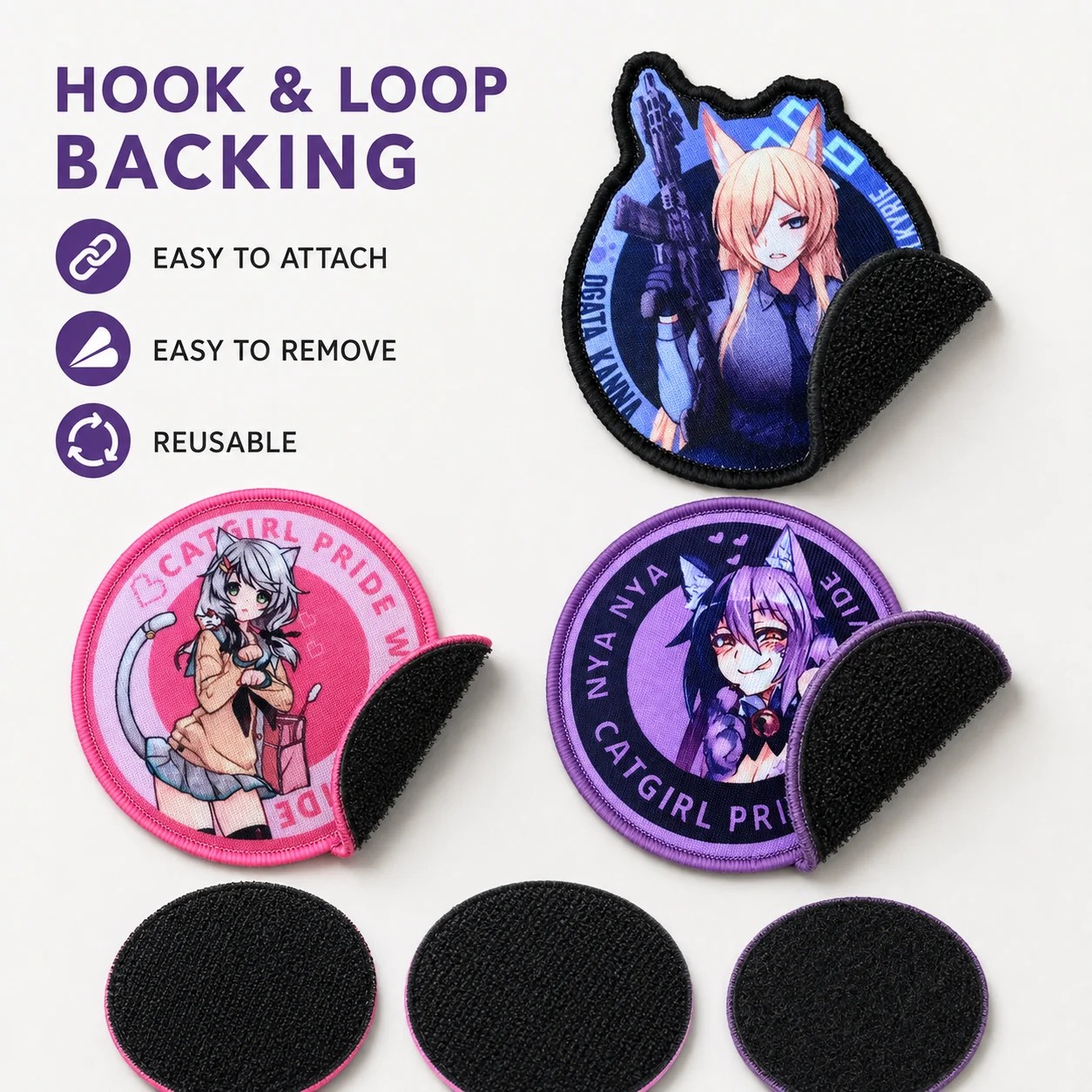 Parche táctico anime con velcro gancho y bucle – Morale patch infantil - imagen 5