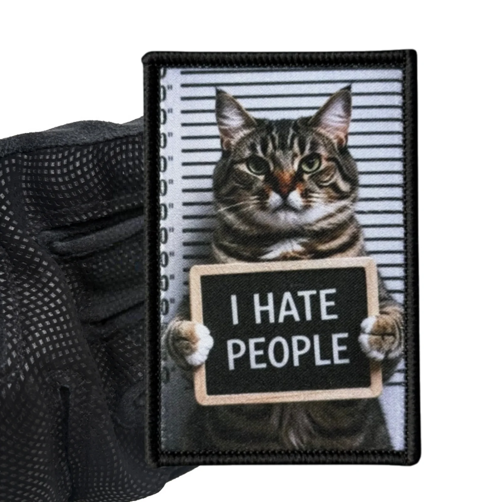 Parche de morale I HATE PEOPLE con gancho y bucle - imagen 4