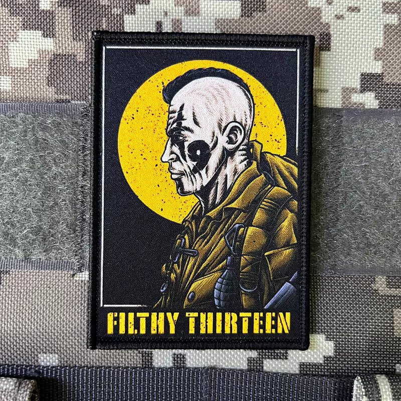 Parche táctico Filthy Thirteen velcro para brazalete militar escuadrón