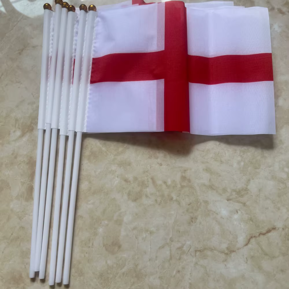 Bandera de mano Inglaterra Cruz San Jorge poliéster resistente UV - imagen 3
