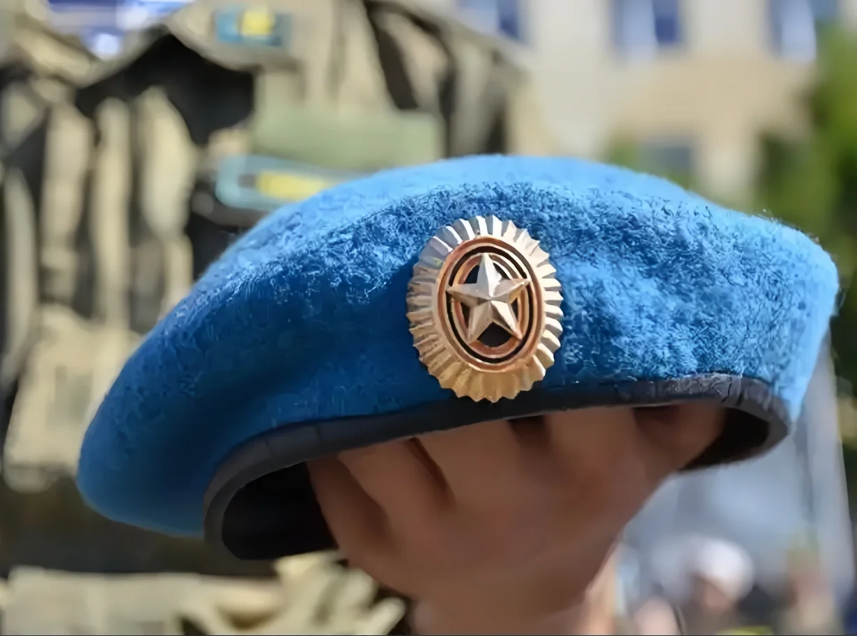 Boina militar de lana azul rusa VD original - imagen 5