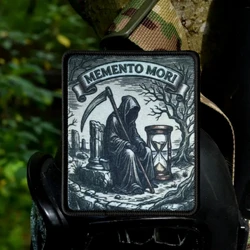Parche táctico MEMENTO MORI reloj de arena ceñidor Velcro
