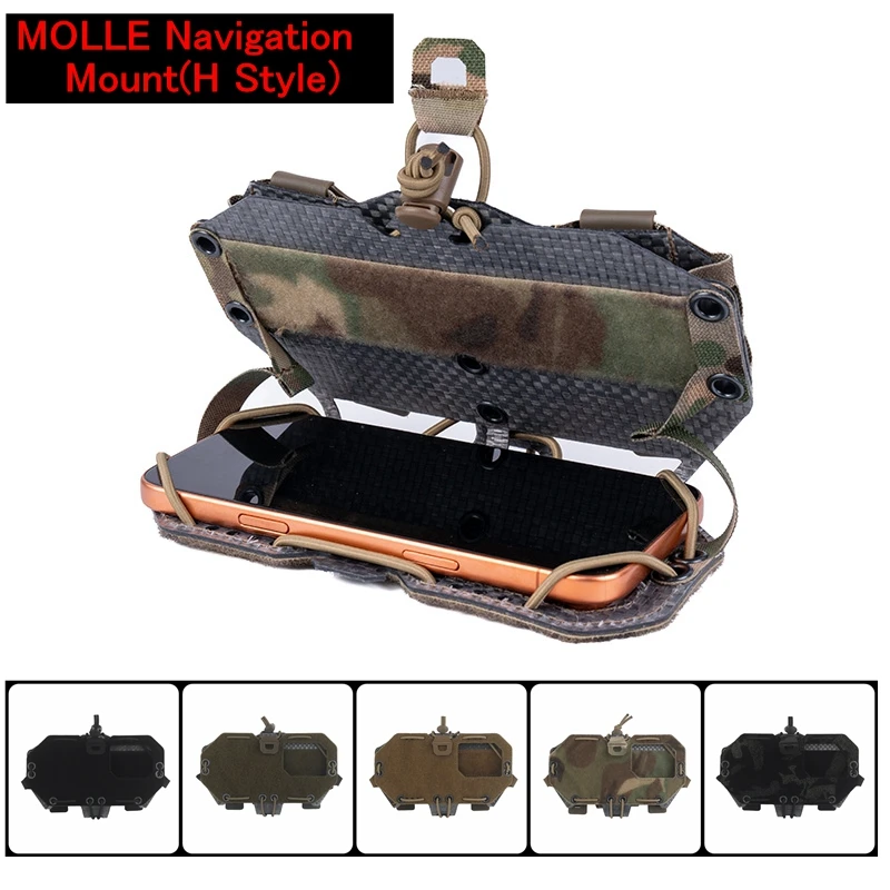 Soporte móvil MOLLE H-Style con panel de navegación y velcro - imagen 3
