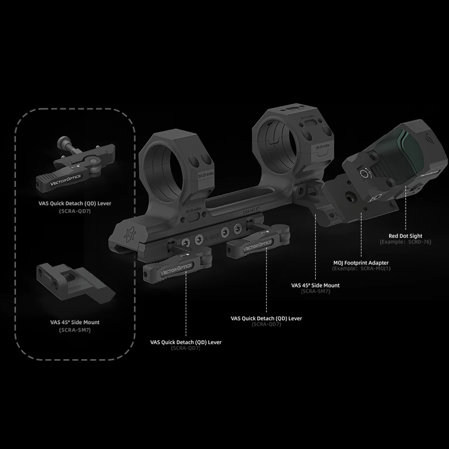 Vector X-Mod Montura 30mm Picatinny QD de una pieza para AR-15 - imagen 3