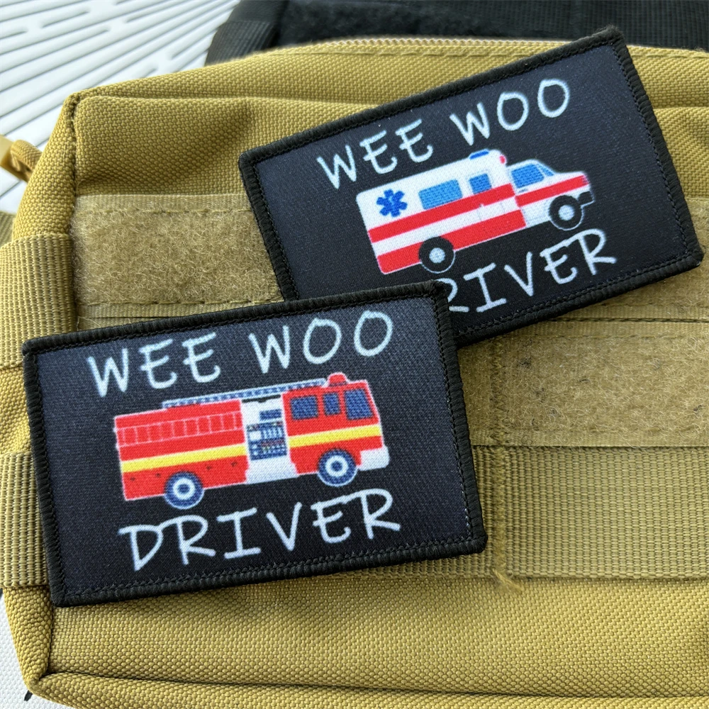 WEE WOO DRIVER Parche táctico insignia bomberos gancho-bucle mochilas - imagen 5