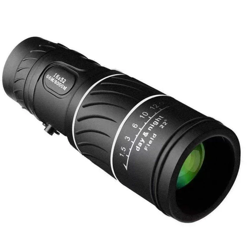 Monocular táctico 16x52 zoom doble enfoque compacto observación