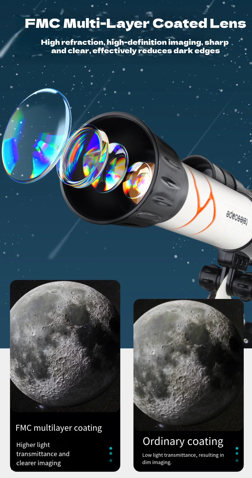 Detalle del telescopio para observación