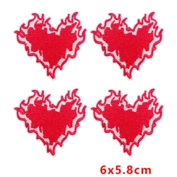 Parches termoadhesivos corazón flameado multicolor ropa y manualidades