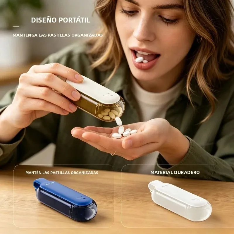 Pastillero portátil organizador de pastillas con compartimentos