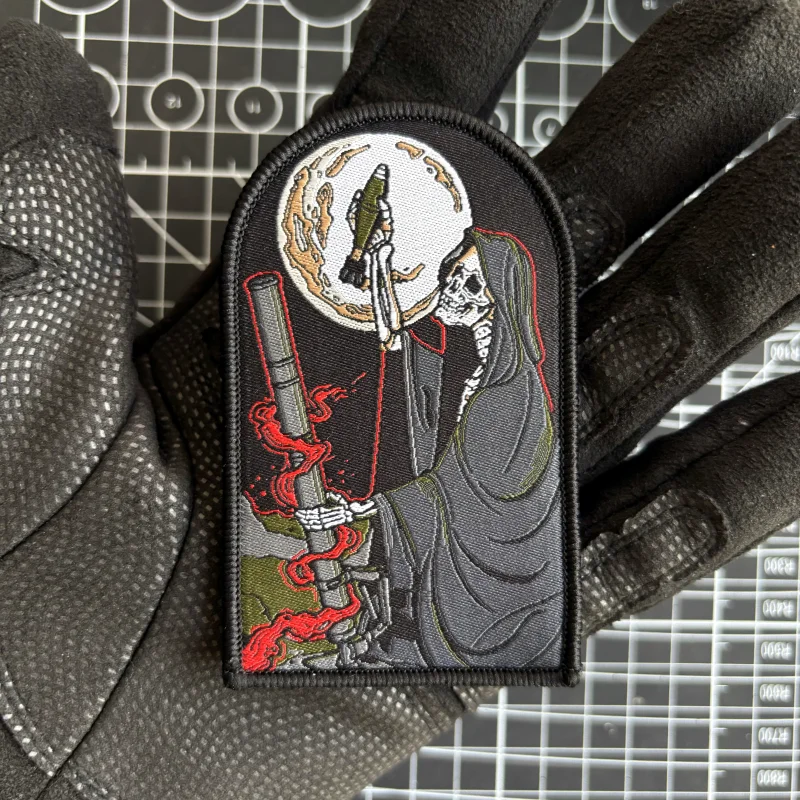 Parche táctico calavera esqueleto – Gancho y bucle bordado MOLLE - imagen 5