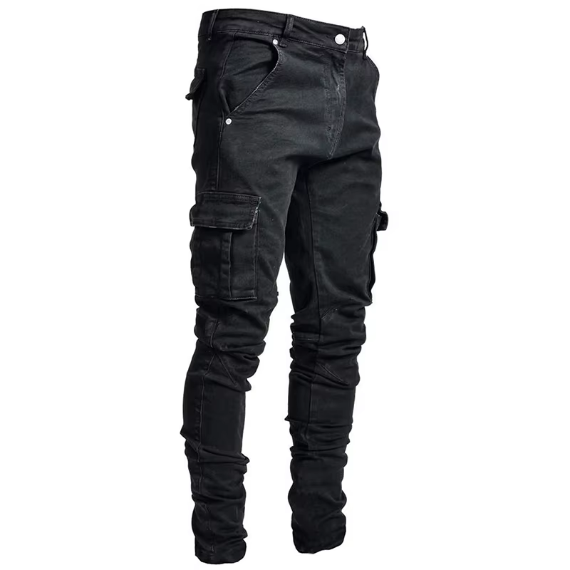 Pantalón Cargo táctico negro para hombre con bolsillos