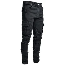 Pantalón Cargo táctico negro para hombre con bolsillos