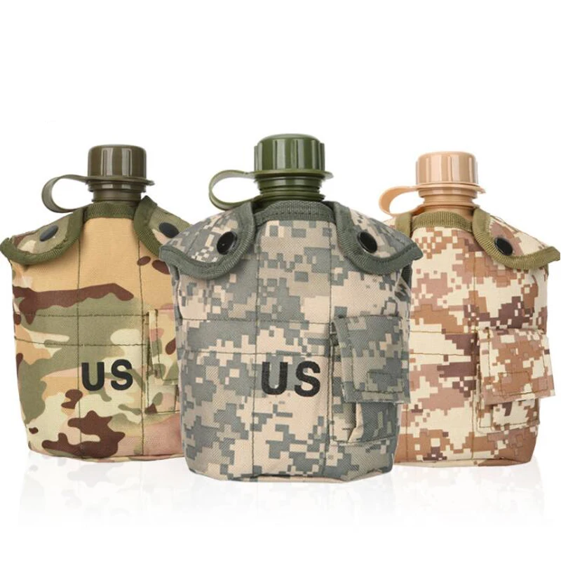 Cantimplora táctica militar con hervidor para camping y supervivencia