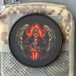 Parche táctico ángel flameante moral gancho y bucle para mochila