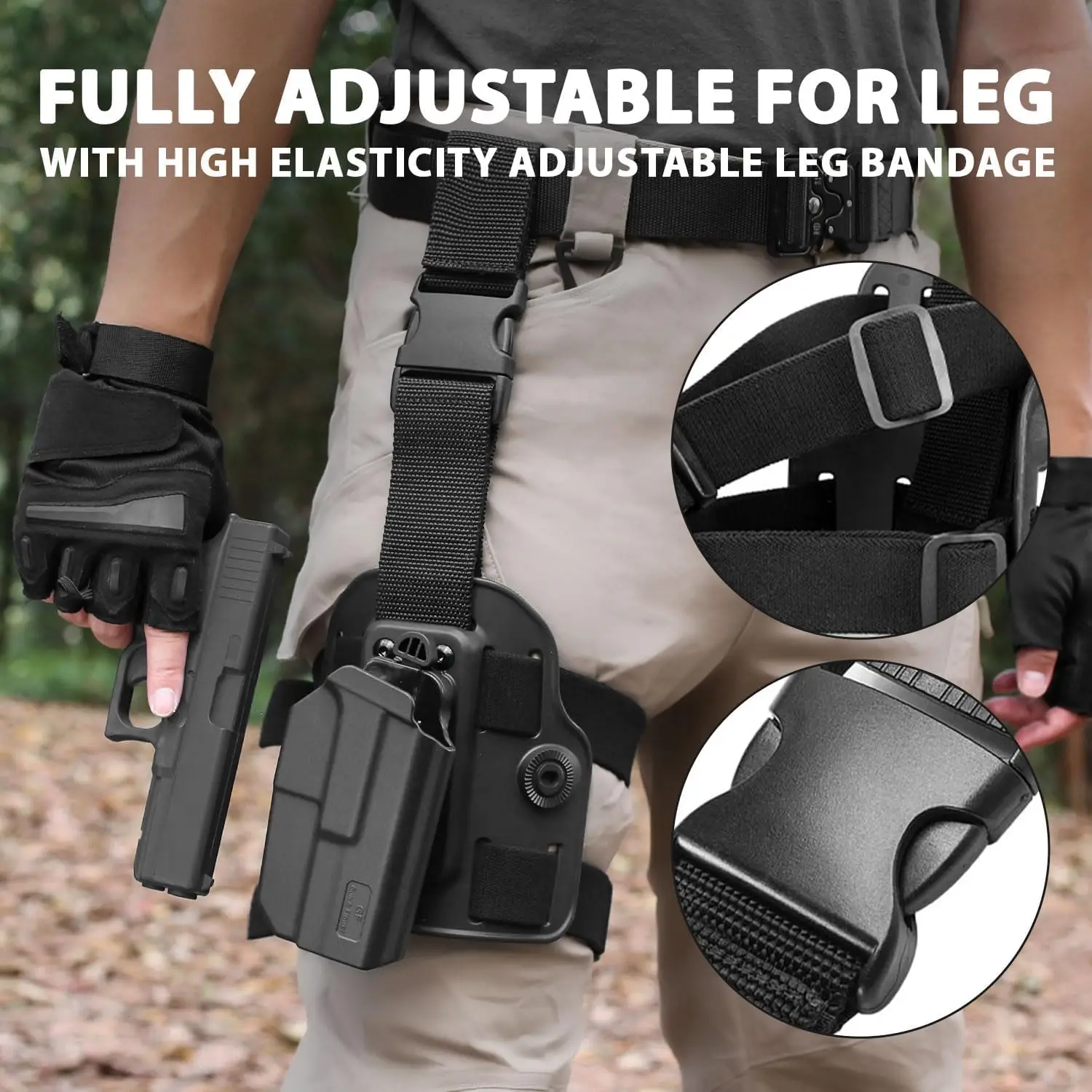 Funda táctica pierna Thumb Release Glock 19/23/32 - imagen 5