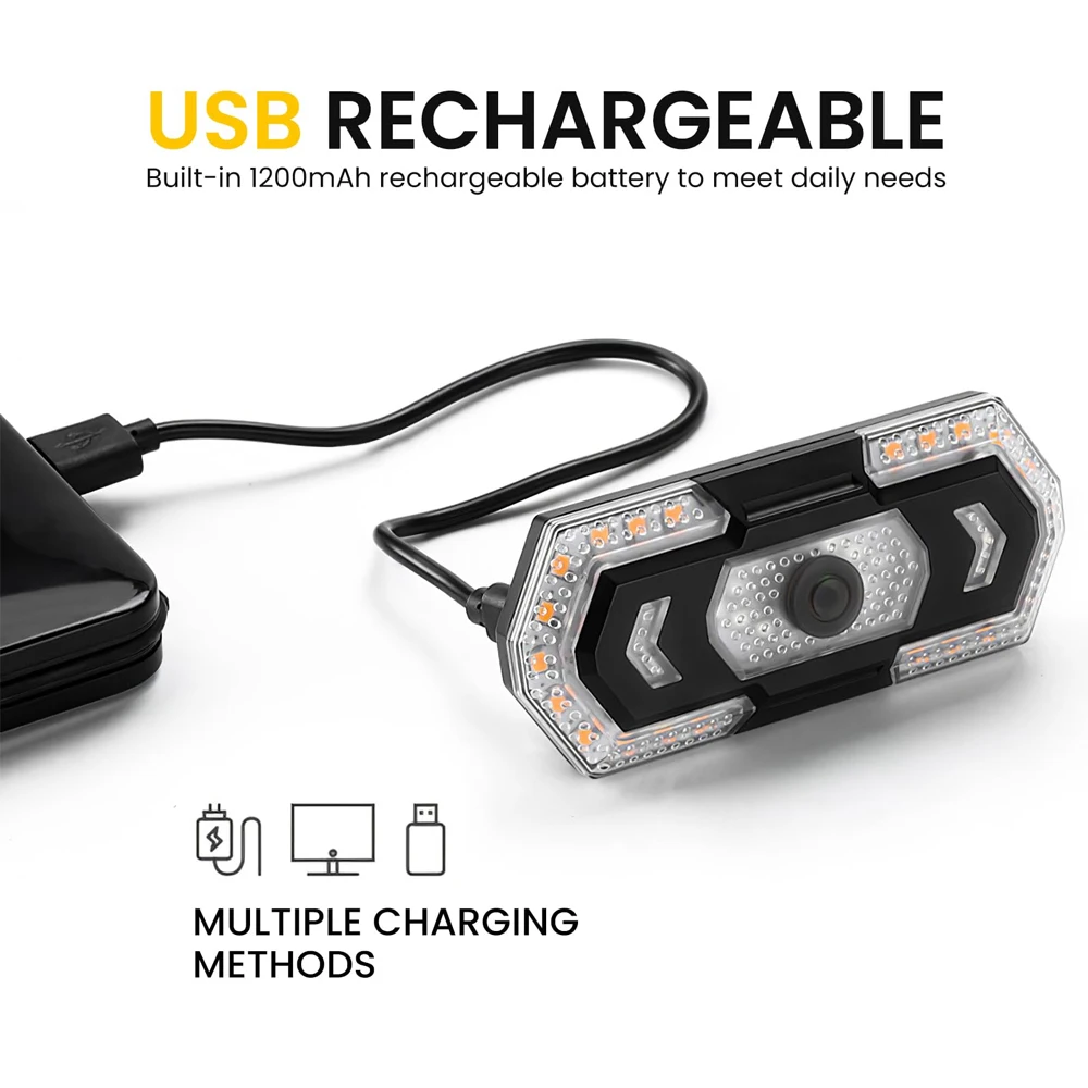 Luz LED para casco impermeable recargable USB con aviso de seguridad - imagen 4