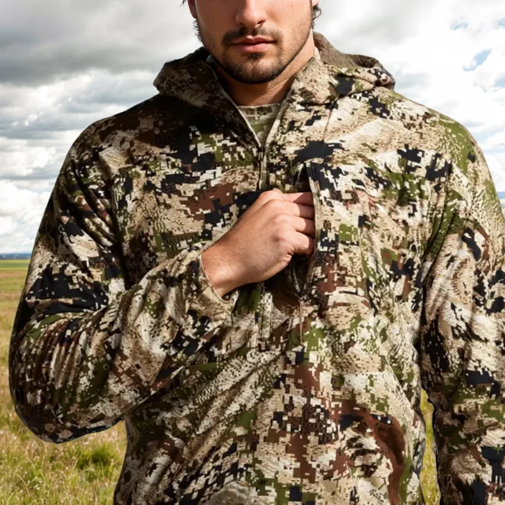 Sudadera táctica con capucha camuflaje y forro polar exteriores