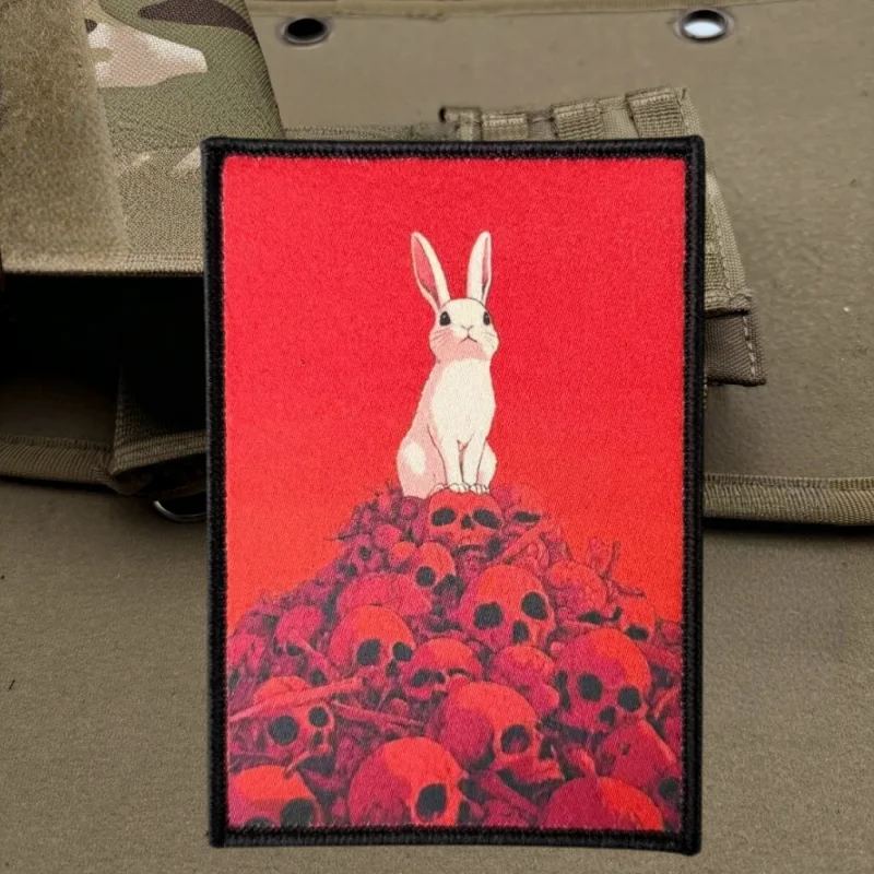 Parche estampado calavera de conejo – Insignia moral para ropa - imagen 4