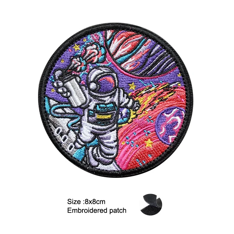 Parche bordado táctico astronauta en relieve espacio para chaqueta - imagen 3