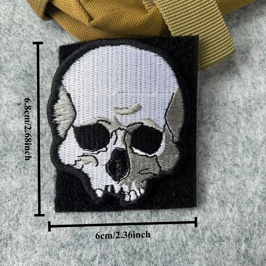 Parche bordado calavera militar – Velcro MOLLE compatible - imagen 2