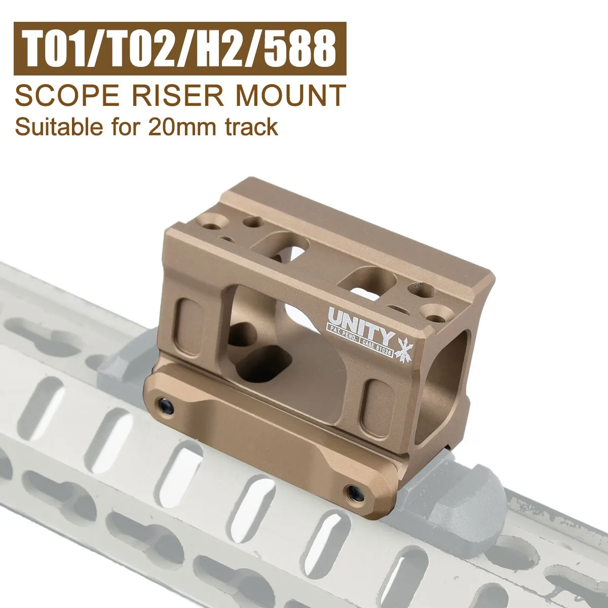 UNITY Tactical T002/T001 – Montura elevadora para punto rojo - imagen 2