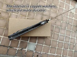 JUFULE Cuchillo plegable EDC AUS10 titanio y acero – camping, caza