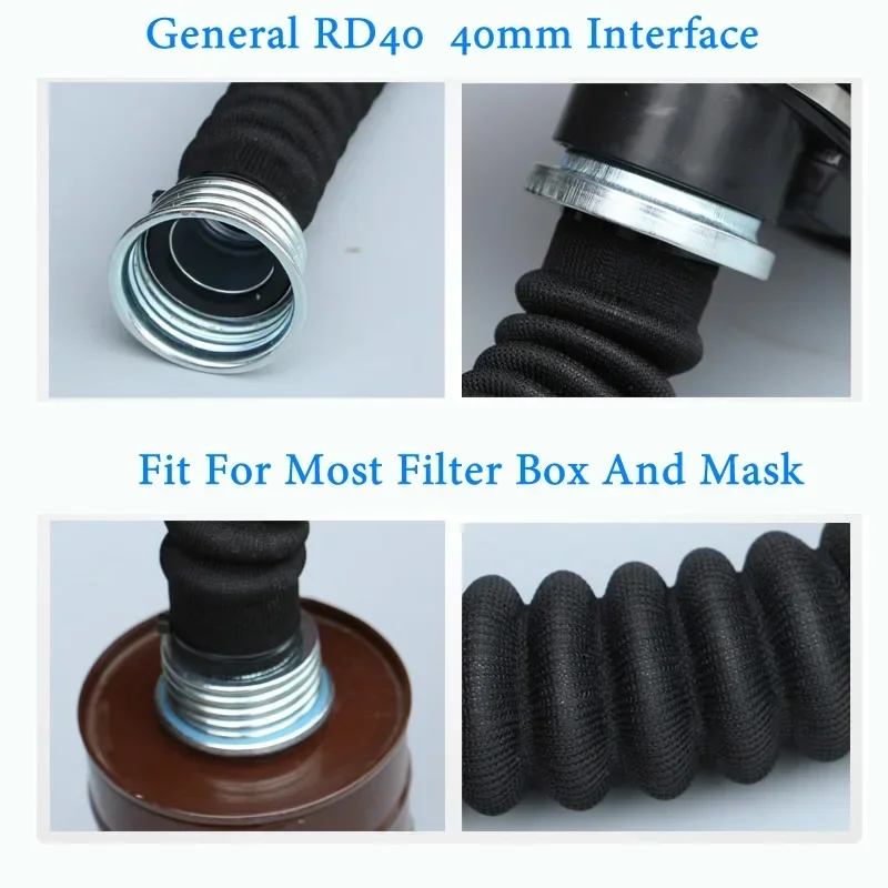 Conexión RD40 40mm tubo flujo aire máscara gas táctica - imagen 3