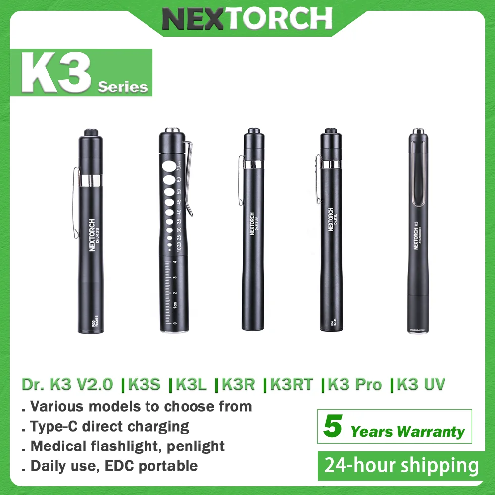 NEXTORCH K3 linterna UV médica 365 nm LED EDC inspección táctica