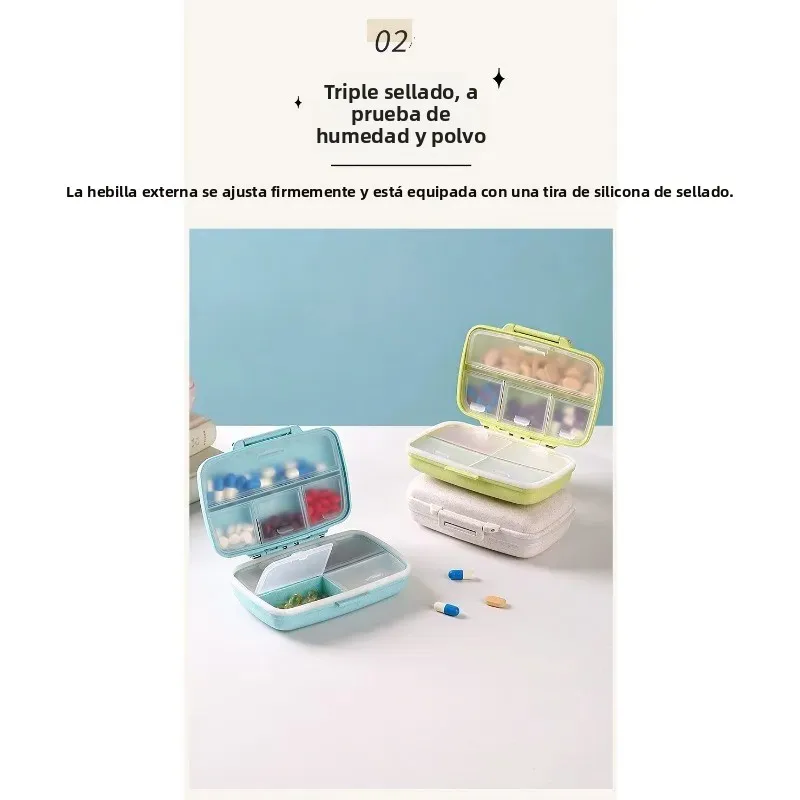 Pastillero compacto estanco a prueba de humedad con compartimentos - imagen 3