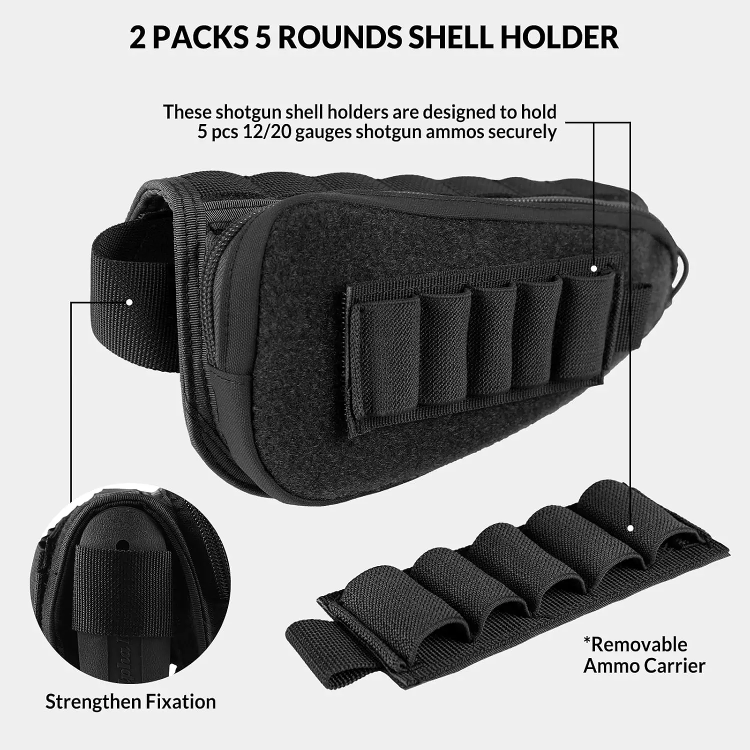 VOTAGOO bolsa táctica para pistola con munición y reposa mejillas - imagen 3