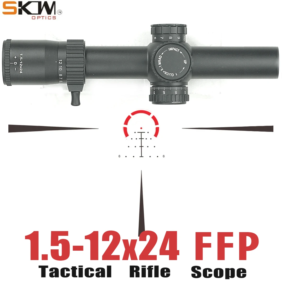 SKWoptics Mira telescópica para rifle con montura CNC y retícula táctica - imagen 5
