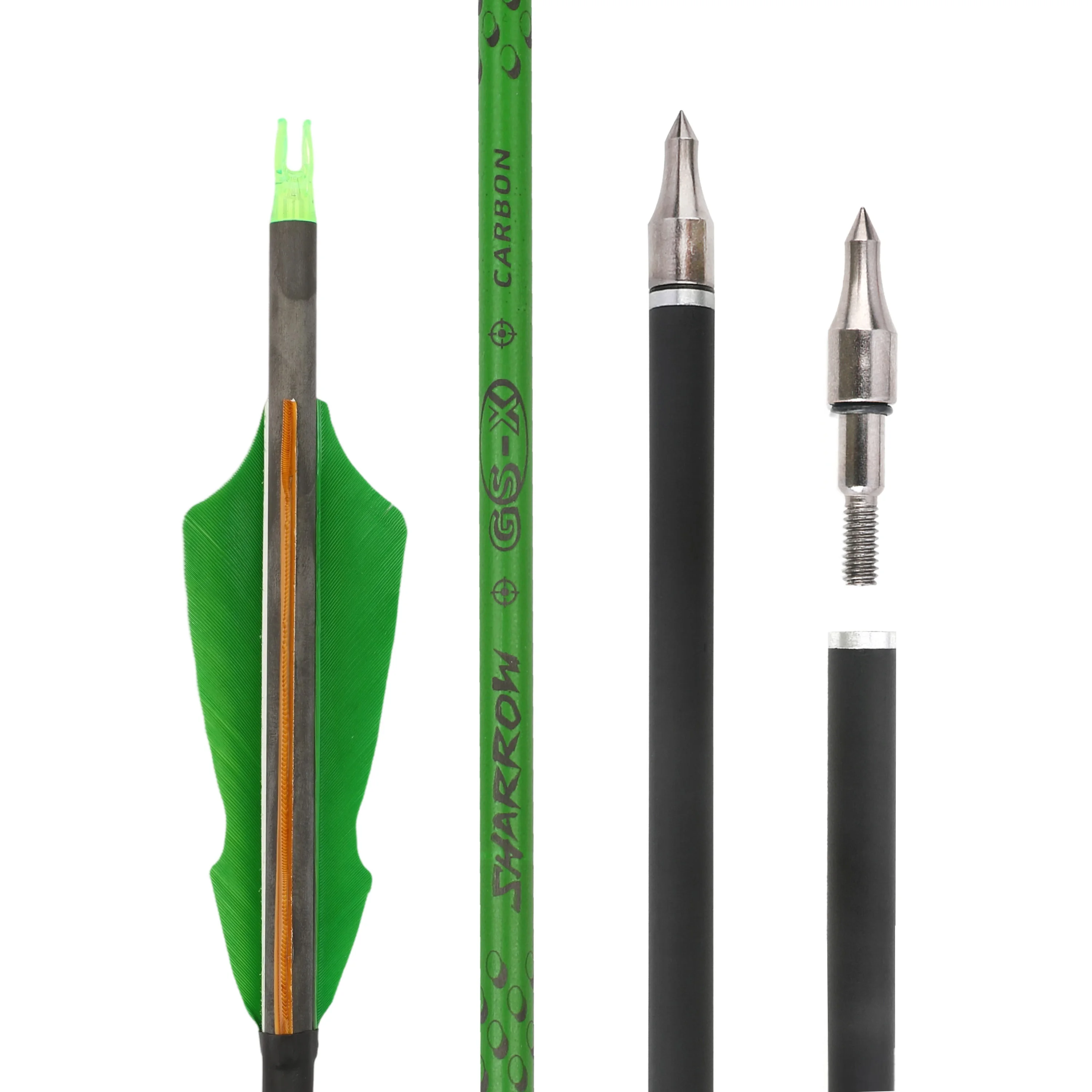 Ejes de flecha carbono Spine 300–800 pluma de pavo para tiro - imagen 3