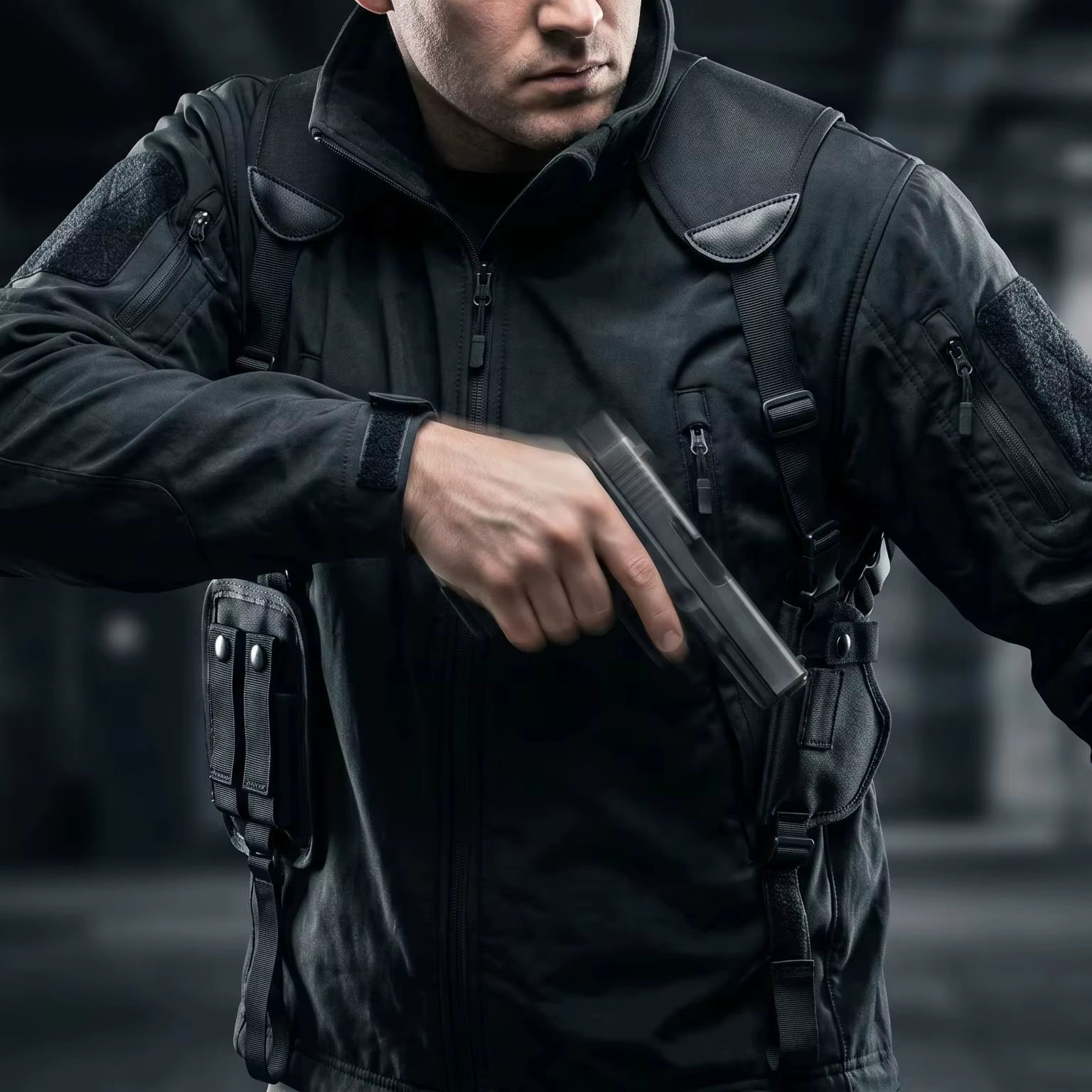 Funda de hombro ajustable pistola portación vertical con cargadores - imagen 2
