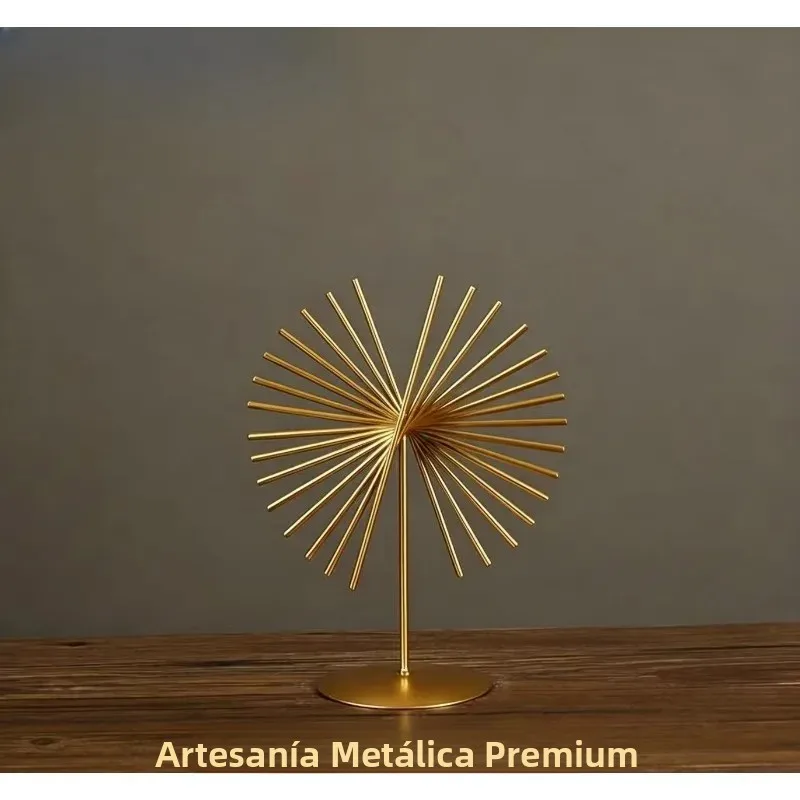 Adorno metálico abstracto de líneas para escritorio y hogar - imagen 3