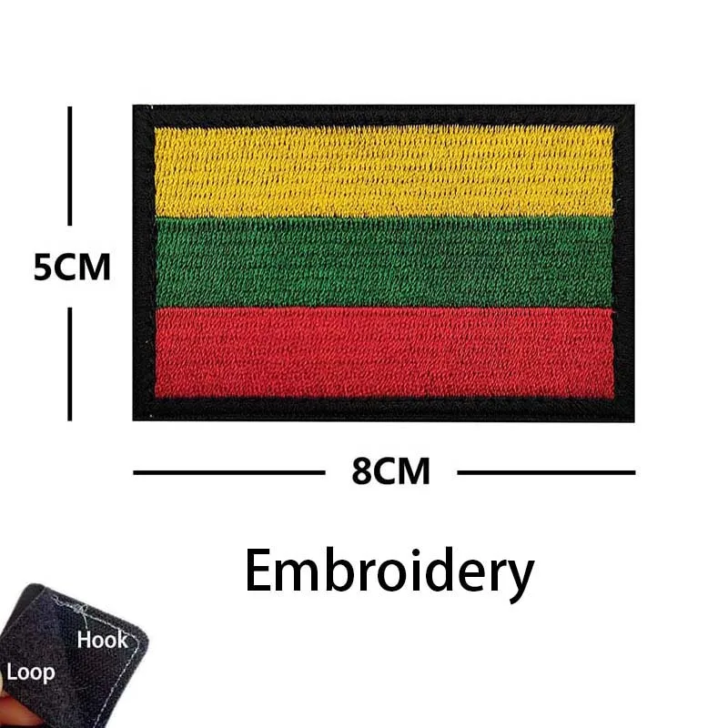 Parche bordado táctico Lituania reflectante – insignia cruzado