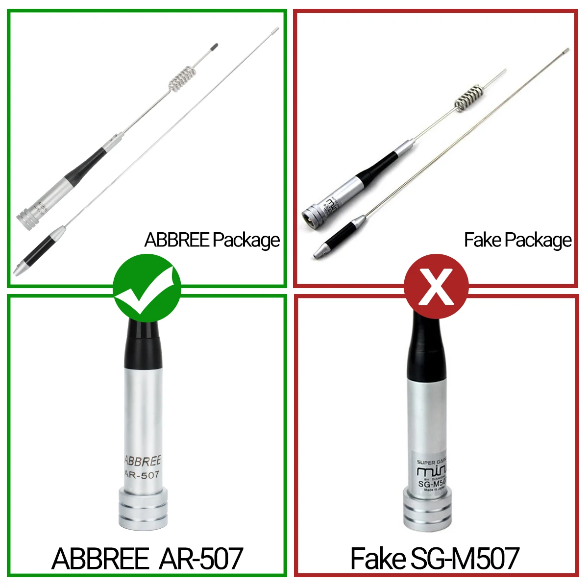 Antena ABBREE AR-507 vista frontal
