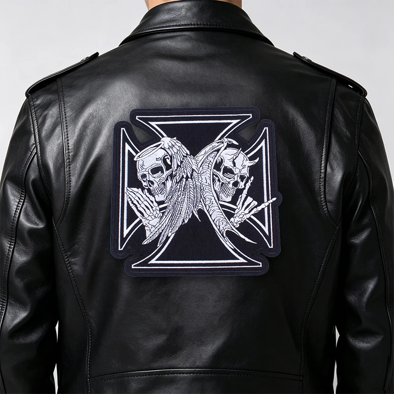 Parche termoadhesivo llamas y calavera gótico punk para chaqueta - imagen 5