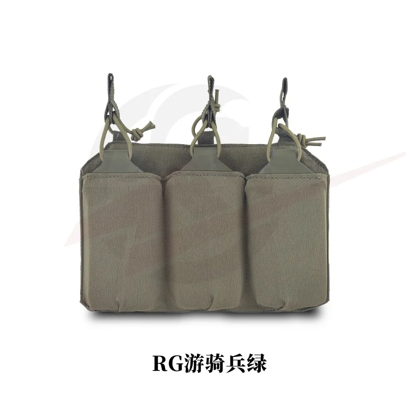 Chaleco táctico estilo SS de tela elástica, bolsillo triple revistas