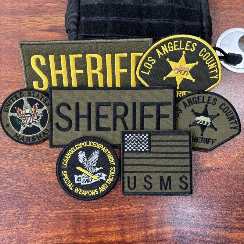 Parche Sheriff bordado identificación militar táctica MOLLE - imagen 2