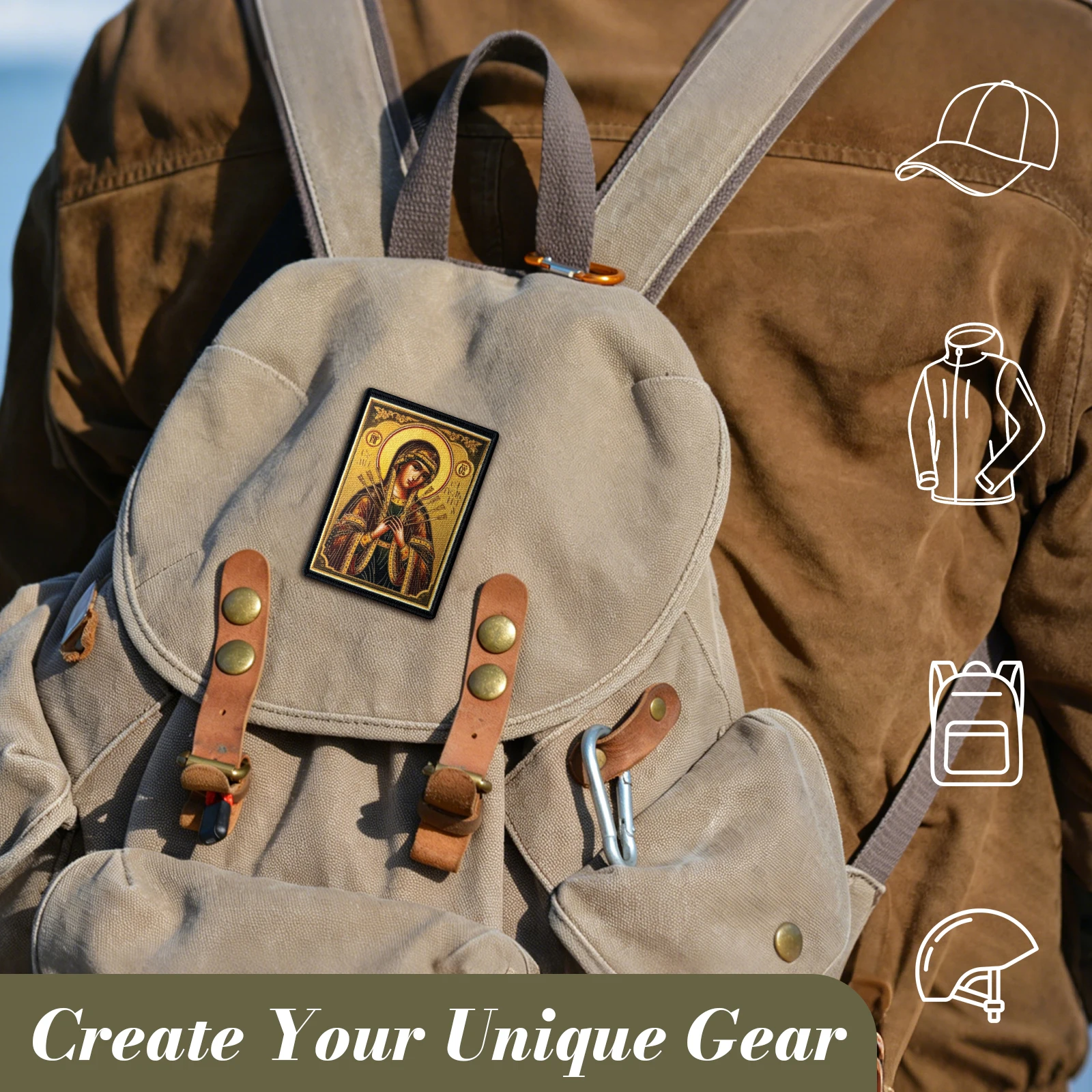 Parche táctico Virgen de los Dolores con velcro para mochila o chaleco - imagen 4
