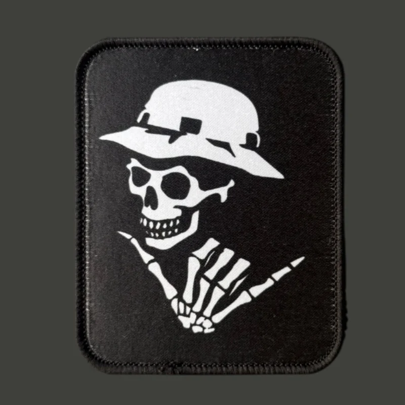 Parche táctico calavera con velcro – Insignia de moral para mochila